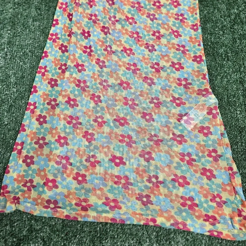 NWT Forever 21 Cover up Dress Womens L Floral Slit Open Side